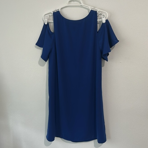 Cold Shoulder Blue Dress - Picture 4 of 4